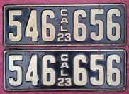 1923 California License Plates
