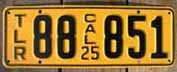 1925 California Trailer License Plate
