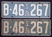 1926 California License Plates