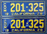 1928 California Truck License Plates