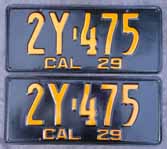 1929 California License Plates