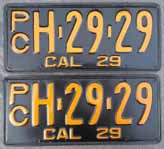 1929 California Truck License Plates