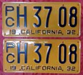 1932 California Truck License Plates