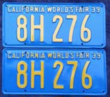 1939 California License Plates