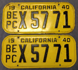 1940 California Truck License Plates