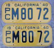 1940 California Truck License Plates