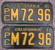 1941 California Truck License Plates