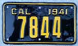 1941 California Motorcycle License Plate