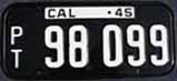 1945 California Trailer License Plate
