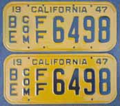 1947 California Truck License Plates