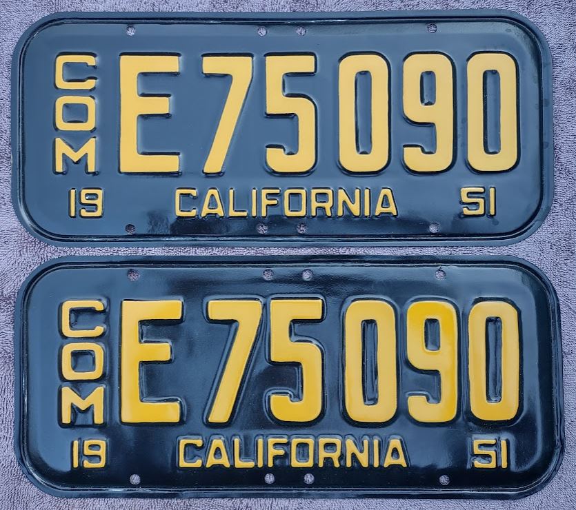 1951 California License Plate For Sale