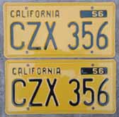 1956 California VW License Plates