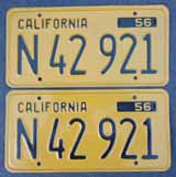 1956 California Truck License Plates