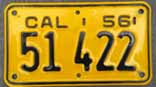 1956 California Motorcycle License Plate