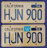 1958 California License Plates