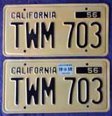 1959 California License Plates
