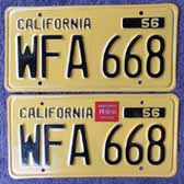 1961 California License Plates