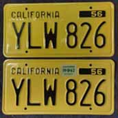 1962 California License Plates
