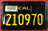 1968 California Motorcycle License Plate