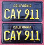 911 Porsche California License Plates