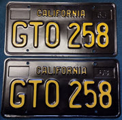 GTO license plates