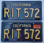 1965 license Plates