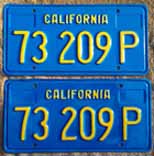 1970 California Truck License Plates