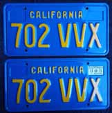 1979 California License Plates
