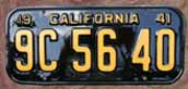 1941 California License Plate