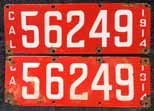 1914 California License Plates