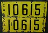 1915 California License Plates
