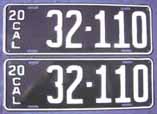 1920 California License Plates