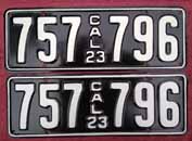 1923 California License Plates
