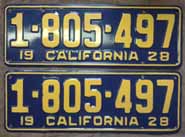 1928 California License Plates