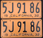 1932 California License Plates