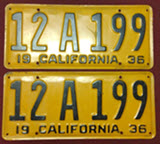 1936 California License Plates