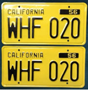 1956 California License Plates