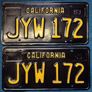 1963 California License Plates